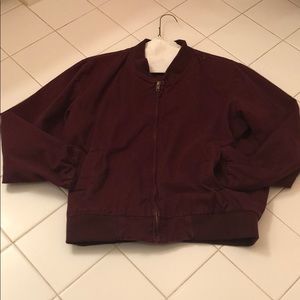 Maroon bomber jacket